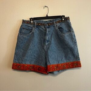Bill Blass VTG Blue Jean Shorts with Orange Detail Trim Size 12